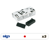 Boite de 5 recharges pour SIGN M3240 M3251 M3260 M3261 M3272 ROUGE 