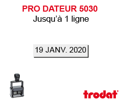 Tampon Trodat Pro Dateur 5030<br>Le 2ème à -50%<br>+ le 3ème Offert