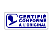 Formule Commerciale CERTIFIE CONFORME A L'ORIGINAL